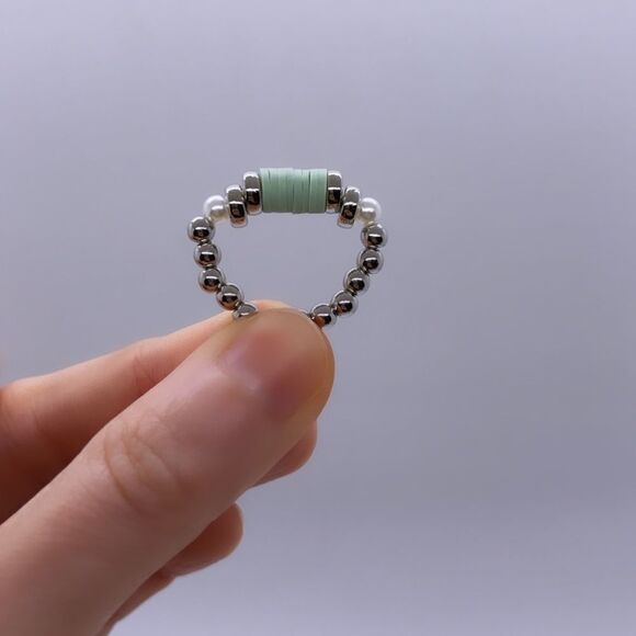 NWT Wool + Pepper Co. Stackable Beaded Ring - Picture 3 of 5